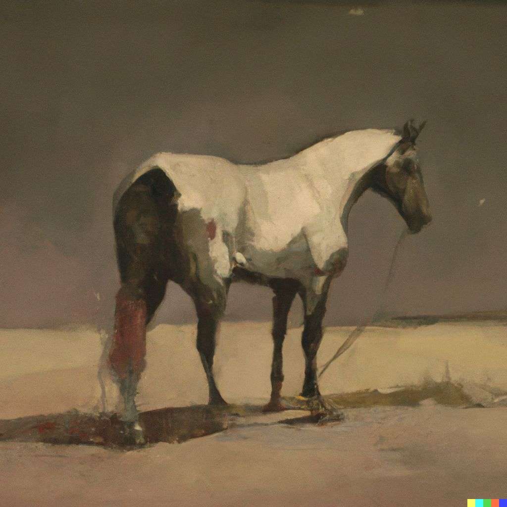 a horse, painting by Andrew Newell Wyeth
